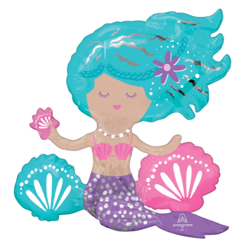 Picture of 24" TABLETOP - MERMAID SITTING FOIL BALLOON - AIR FILLED