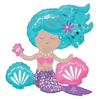 Image de 24" TABLETOP - MERMAID SITTING FOIL BALLOON - AIR FILLED