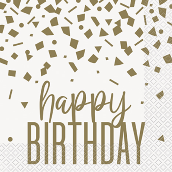 Image sur TABLEWARE - CONFETTI GOLD BIRTHDAY LUNCHEON NAPKINS