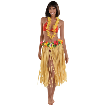 Picture of WEARABLES - RAFFIA GRASS SKIRT WITH FLOWERS