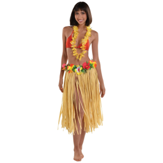 Picture of WEARABLES - RAFFIA GRASS SKIRT WITH FLOWERS