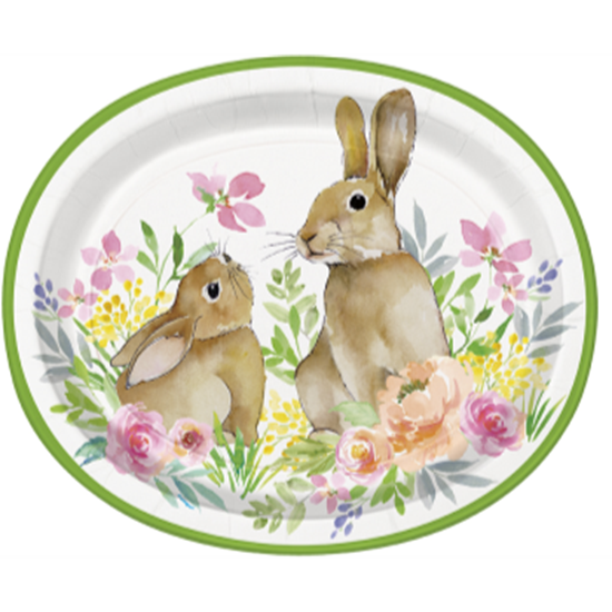 Image sur TABLEWARE - WATERCOLOR PASTEL EASTER OVAL PLATES