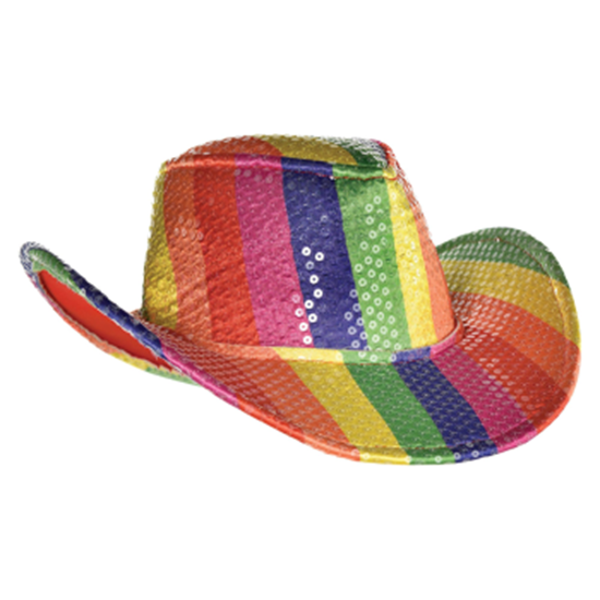 Picture of PRIDE RAINBOW SEQUIN COWBOY HAT