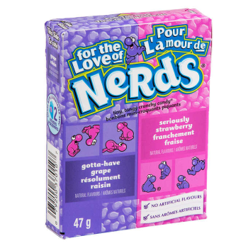 Picture of 1 PACK WONKA NERDS - GRAPE/STRAWBERRY 