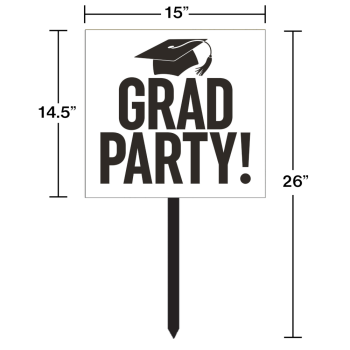 Picture of LAWN YARD SIGN GRADUATION PARTY - WHITE