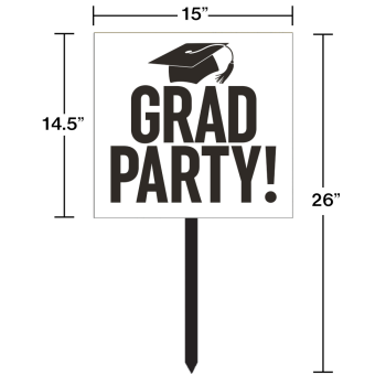 Image de LAWN YARD SIGN GRADUATION PARTY - WHITE