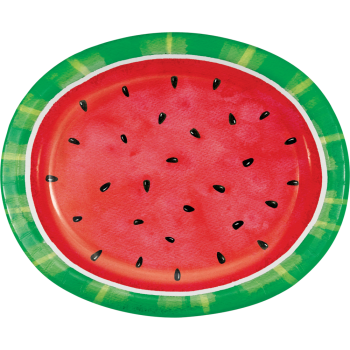 Picture of TABLEWARE - WATERMELON CHECK OVAL PLATES