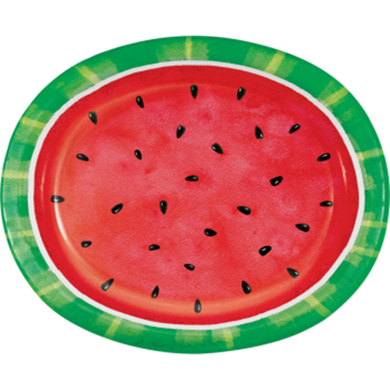 Image sur TABLEWARE - WATERMELON CHECK OVAL PLATES