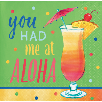 Image de TABLEWARE - SUMMER COCKTAILS ALOHA BEVERAGE NAPKINS
