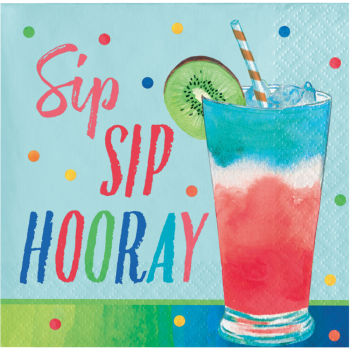 Image de TABLEWARE - SUMMER COCKTAILS SIP SIP HOORAY BEVERAGE NAPKINS