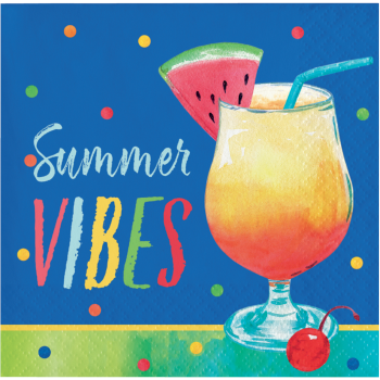Image de TABLEWARE - SUMMER COCKTAILS SUMMER VIBES BEVERAGE NAPKINS 