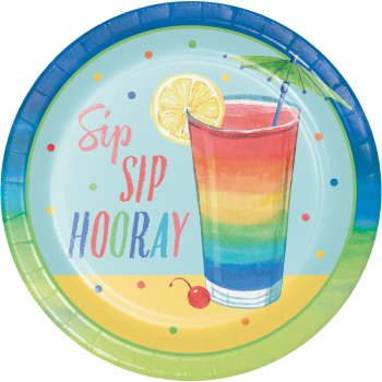 Image de TABLEWARE - SUMMER COCKTAILS SIP SIP HOORAY 7" PLATES