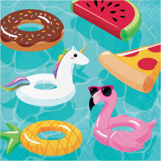 Image sur TABLEWARE - POOL FLOATS LUNCHEON NAPKINS