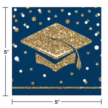 Picture of TABLEWARE - GLITTERING GRAD BEVERAGE NAPKINS