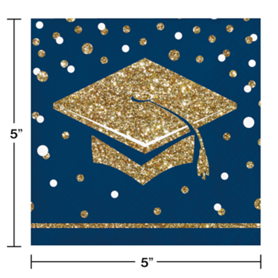 Image sur TABLEWARE - GLITTERING GRAD BEVERAGE NAPKINS