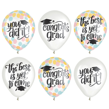 Image de DECOR - 12" CONFETTI LATEX BALLOONS GRADUATION