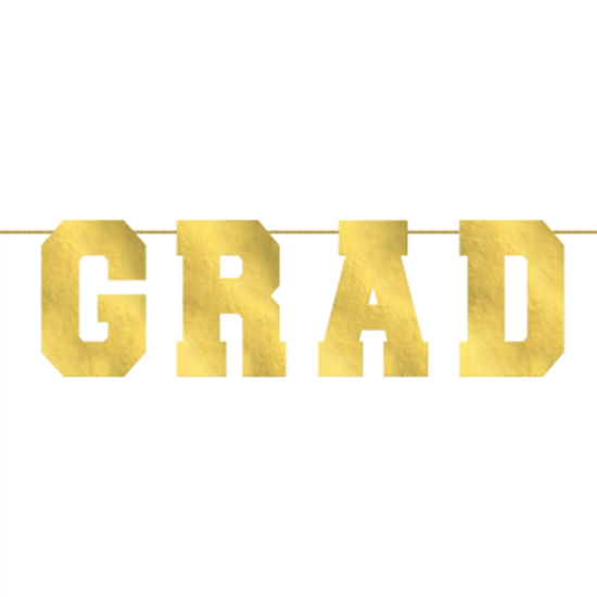 Picture of DECOR - GRAD OVERSIZED GOLD LETTER BANNER