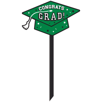 Picture of LAWN YARD SIGN -  CONGRATS GRAD - GREEN ( SMALL )