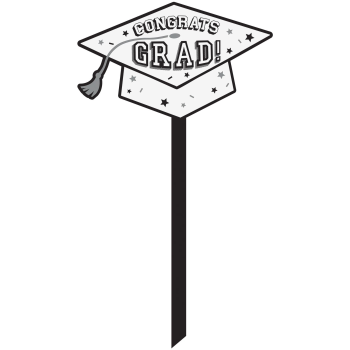 Image de LAWN YARD SIGN -  CONGRATS GRAD - WHITE ( SMALL )