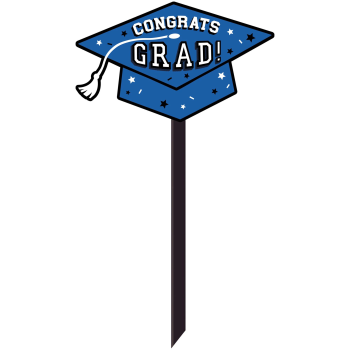 Picture of LAWN YARD SIGN -  CONGRATS GRAD - BLUE ( SMALL )