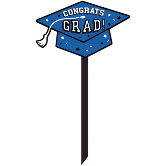 Image sur LAWN YARD SIGN -  CONGRATS GRAD - BLUE ( SMALL )