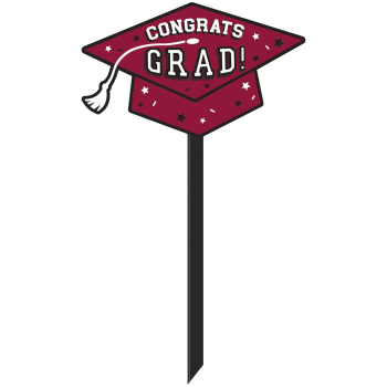 Picture of LAWN YARD SIGN -  CONGRATS GRAD - BURGUNDY ( SMALL )