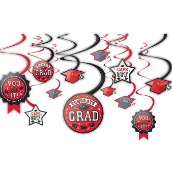 Picture of DECOR - GRAD SWIRL DECORATION - RED