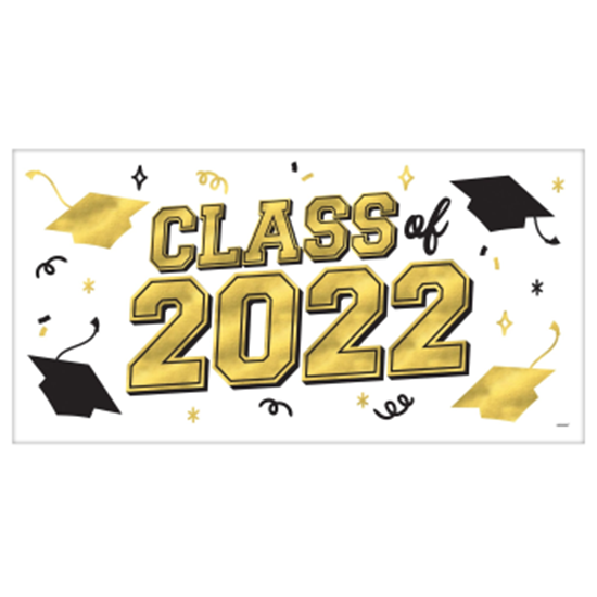 Picture of DECOR - 2022 GRAD LARGE BANNER - GOLD