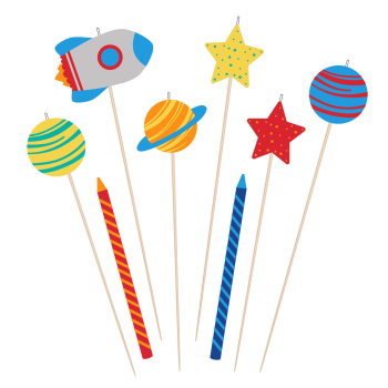 Picture of BLAST OFF BIRTHDAY CANDLE SET