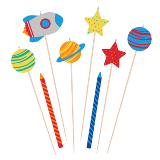 Image sur BLAST OFF BIRTHDAY CANDLE SET