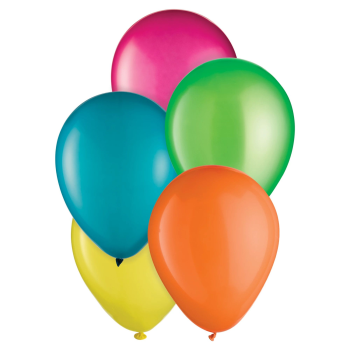 Image de 11" SUMMER BRIGHT COLORS ASSORTED LATEX BALLOONS