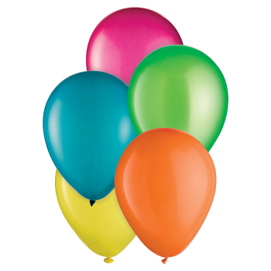 Image sur 11" SUMMER BRIGHT COLORS ASSORTED LATEX BALLOONS