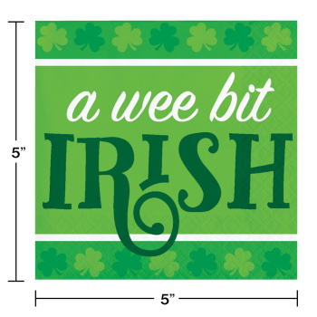 Image de TABLEWARE - IRISH CLOVER WEE BIT IRISH BEVERAGE NAPKINS