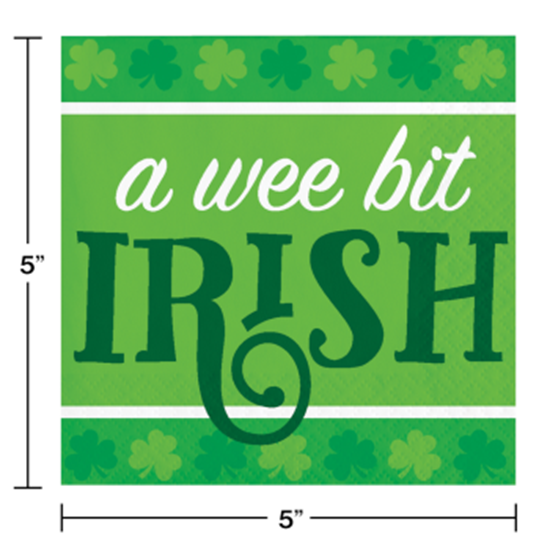 Image sur TABLEWARE - IRISH CLOVER WEE BIT IRISH BEVERAGE NAPKINS