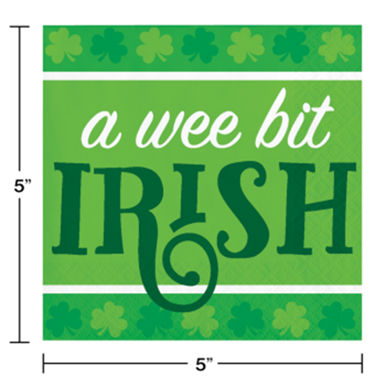 Picture of TABLEWARE - IRISH CLOVER WEE BIT IRISH BEVERAGE NAPKINS