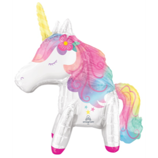 Image sur 24" TABLETOP - ENCHANTED UNICORN FOIL BALLOON - AIR FILLED