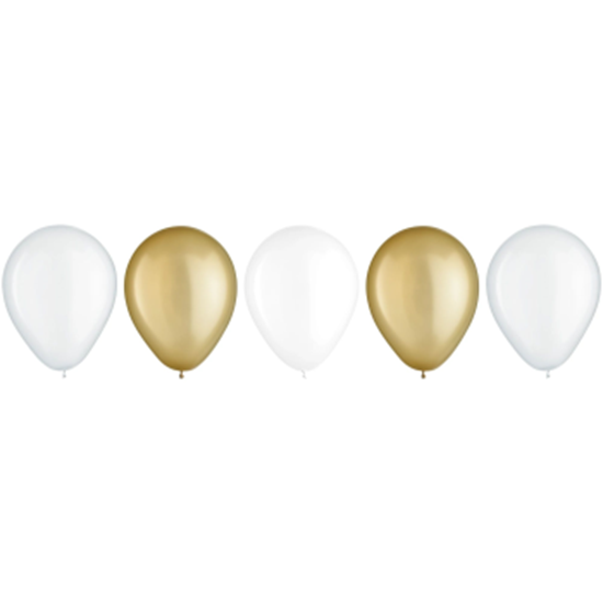 Image sur 11" GOLDEN ASSORTED LATEX BALLOONS