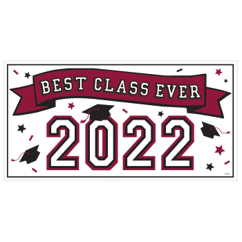 Picture of DECOR - 2022 GRAD LARGE BANNER - BURGUNDY