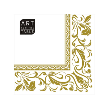 Image de GOLD BORDER LUNCHEON NAPKINS