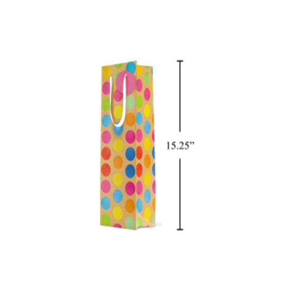 Picture of COLORFUL DOTS BOTTLE GIFT BAG