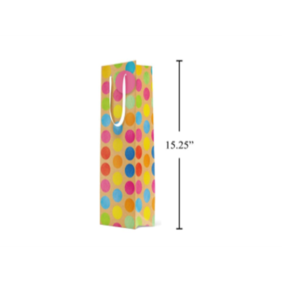 Image sur COLORFUL DOTS BOTTLE GIFT BAG