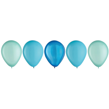 Image de 11" AQUA BLUE ASSORTED LATEX BALLOONS