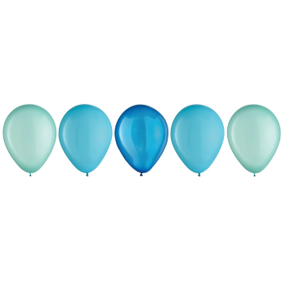 Image sur 11" AQUA BLUE ASSORTED LATEX BALLOONS