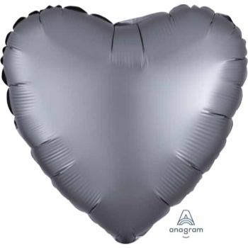 Image de 18" FOIL - LUXE SATIN GRAPHITE  HEART ( DARK GREY )