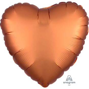 Image de 18" FOIL - LUXE SATIN AMBER HEART ( BURNT ORANGE )
