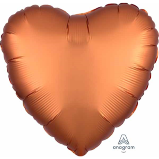 Image sur 18" FOIL - LUXE SATIN AMBER HEART ( BURNT ORANGE )