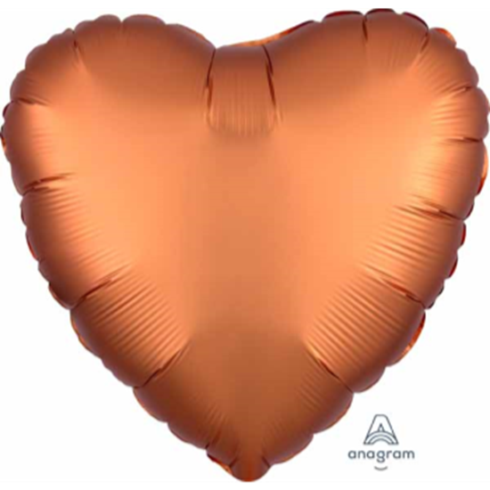 Picture of 18" FOIL - LUXE SATIN AMBER HEART ( BURNT ORANGE )