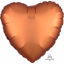 Image de 18" FOIL - LUXE SATIN AMBER HEART ( BURNT ORANGE )