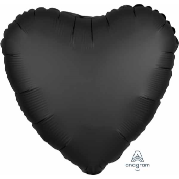 Image de 18" FOIL - LUXE SATIN ONYX HEART ( BLACK )