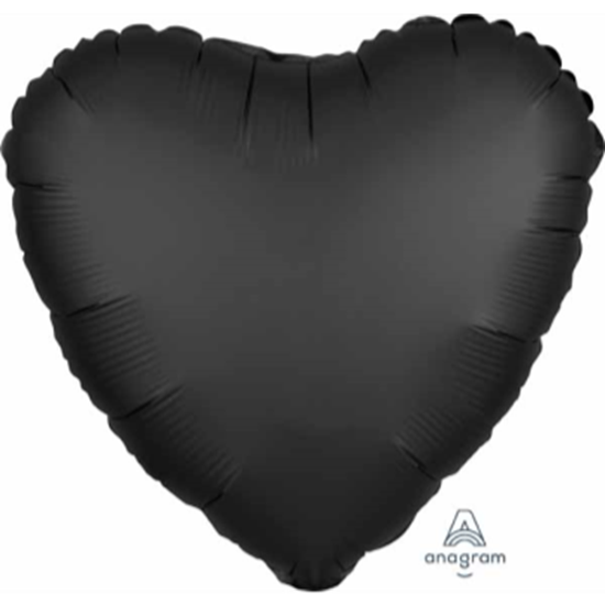 Image sur 18" FOIL - LUXE SATIN ONYX HEART ( BLACK )